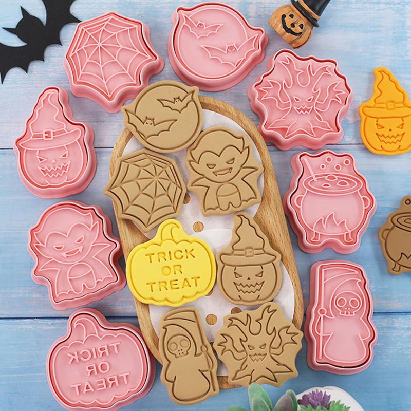 Halloween Cookie Cutters Set Pumpkin Ghost Skull Biscuit Mold 3D Pressing Biscuits Mould Cake Decorating Kids Baking Tools