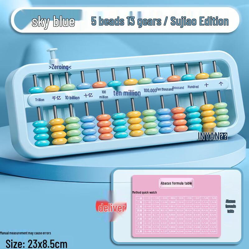 Elementary 5-Bead 13-Rod Plastic Abacus