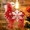 Decorative Holiday Ornaments Christmas Acrylic Goat Ornament, Sheep Hanging Decoration for Xmas Tree, 2D Flat Animal Pendant Festive Party Decor