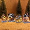 Mini Led Christmas Village Houses Building Xmas Winter Village Town Buildings Collection Home Indoor Room Decoration Xmas Gifts