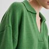 Autumn and Winter Alpaca Polo Collar Women's Fashionable Simple Solid Color Casual Knitted Sweater