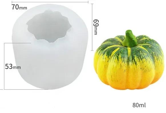 New DIY Festival Pumpkin Shaped Candle Mold Handmade Soap Mold Halloween Gypsum Silicone Decorative Kitchen Baking Candy Mold