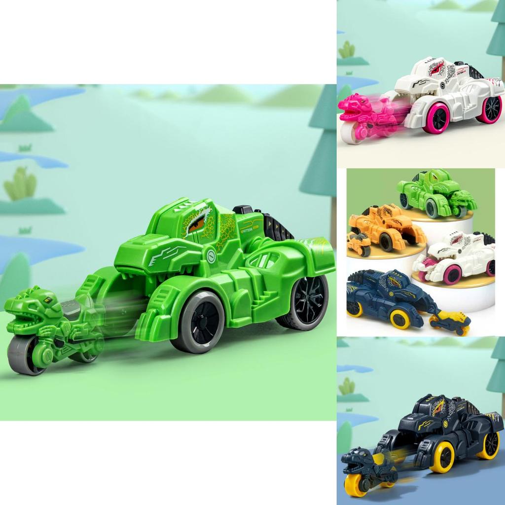 New Dinosaur Tank Inertia Glide Ejection Car Simulation Shape Boy Girl Parent-child Interactive Educational Toy White
