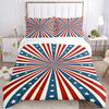 3pcs Blue Red Stars Stripes Bedding Set, Includes Without Pillow Inserts, Soft Comfortable Bedding Set,All-Season Use a0924020