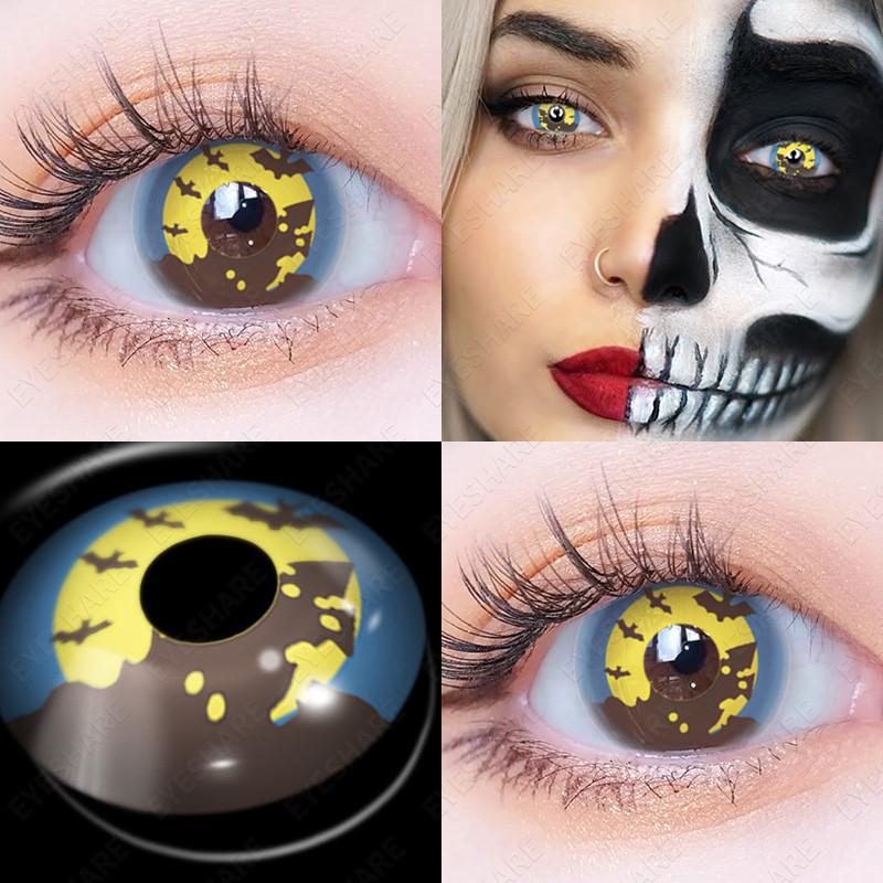 Eyeshare 1 Pair Cosplay Contact Lenses for Eyes Vampire Party Cosplay Colored Softlens 14.5mm Halloween Lens