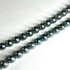 Used Strong Akoya Pearl Necklace 7.5-8.0mm Cobalt Blue Silver Engraved Pearl Necklace