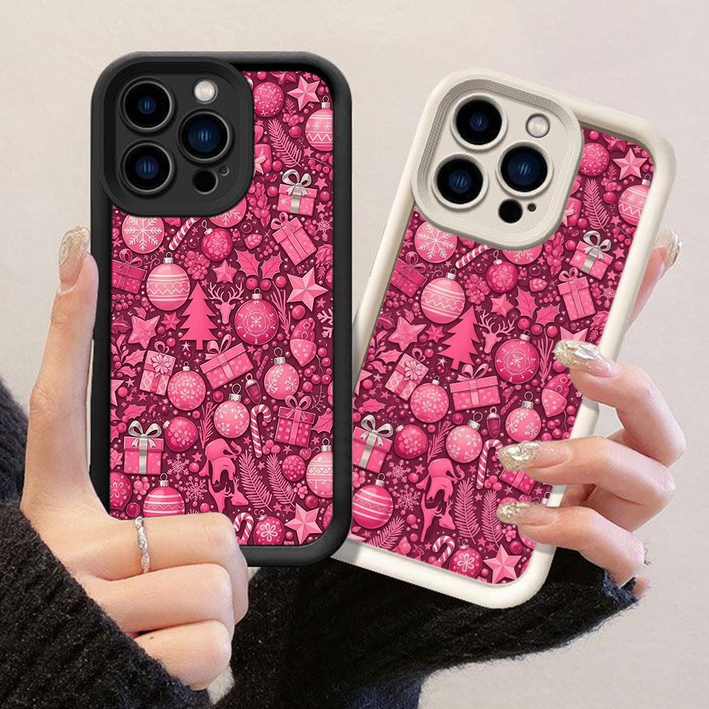JT405 Pink Christmas Cute To Glam for iPhone 17 16 15 14 13 12 Pro Max Samsung S26 S25 Ultra A17 A07 A56 A16 Xiaomi 15T 13T Redmi 15c 14C Soft Case