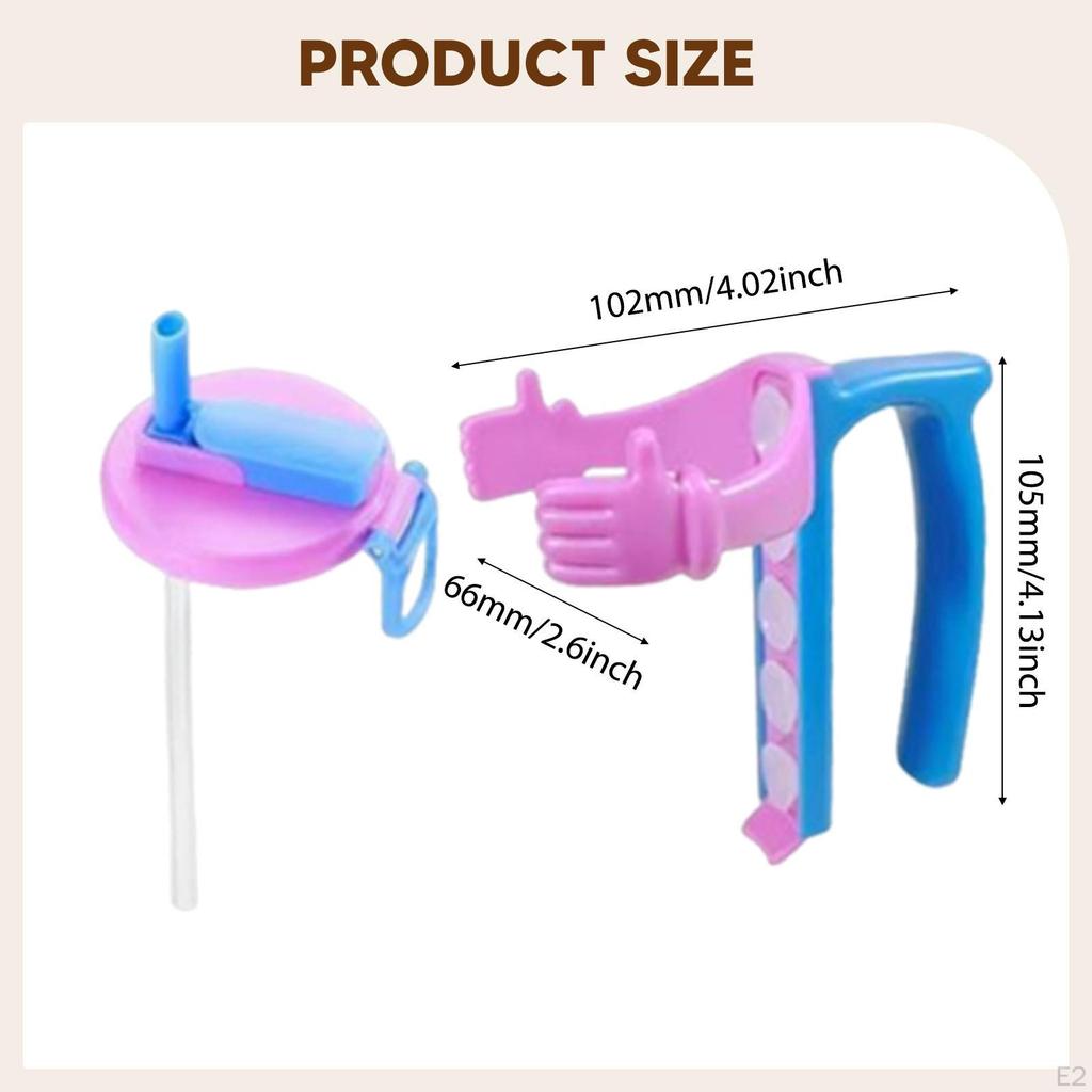 Deckel und Halterabdeckungen mit Strohhalm Wiederverwendbar Leicht zu halten Tragbarer Getränkegriff für