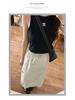 Women's Spring/Summer 2025 High-Waist Gray Bodycon Workwear Dress - Petite Mid-Length Style
