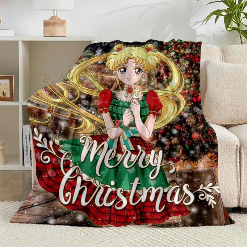 1PC Christmas anime Princess Flannel Blanket Gift, Suitable for Both Men And Women, Soft Ideal for Beds And Sofa, Birthday Or Christmas Gift