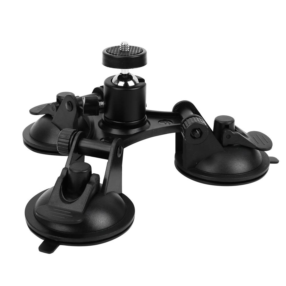 Car Triple Suction Cup Sucker Mount Holder Bracket with Ball Head for OSMO for GoPro Camera