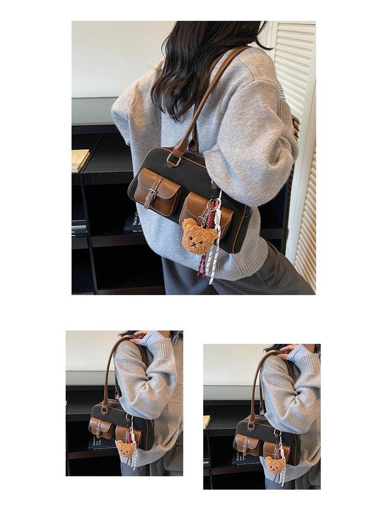 Wiosna 2025 Retro Koreański Modny Damski Dużej Pojemności Torba Tote Pod Pachę Torba Bowlingowa