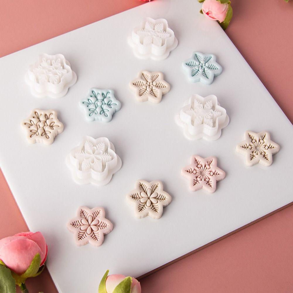 Embossed Mold Snowflake Polymer Clay Cutter Mold Handmade Cutting Die  Jewelry Making
