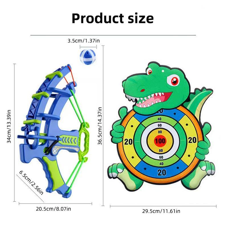 Multifunction Dinosaur Target Shooting Toy,1 Set Indoor Handheld Shooting Game Throwing Sticky Ball Bow and Arrow Toy,Valentine's Day Gift,Outdoor Toy