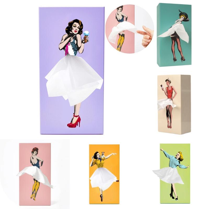 Adorable Marilyn Monroe Skirt Girl Tissue Box Cartoon Decorative Paper Holder