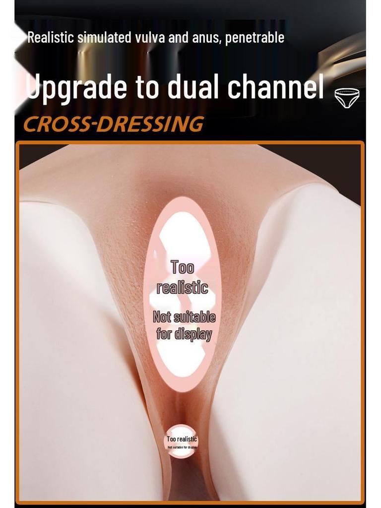 Dlouhé silikonové kalhotky Vagina pro lesby - Měkká nositelná intimní hračka