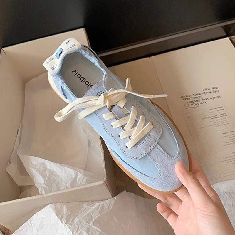 

Дышащие балетки женские весна и лето новая расцветка круглый носок на шнуровке повседневные спортивные 40 синий