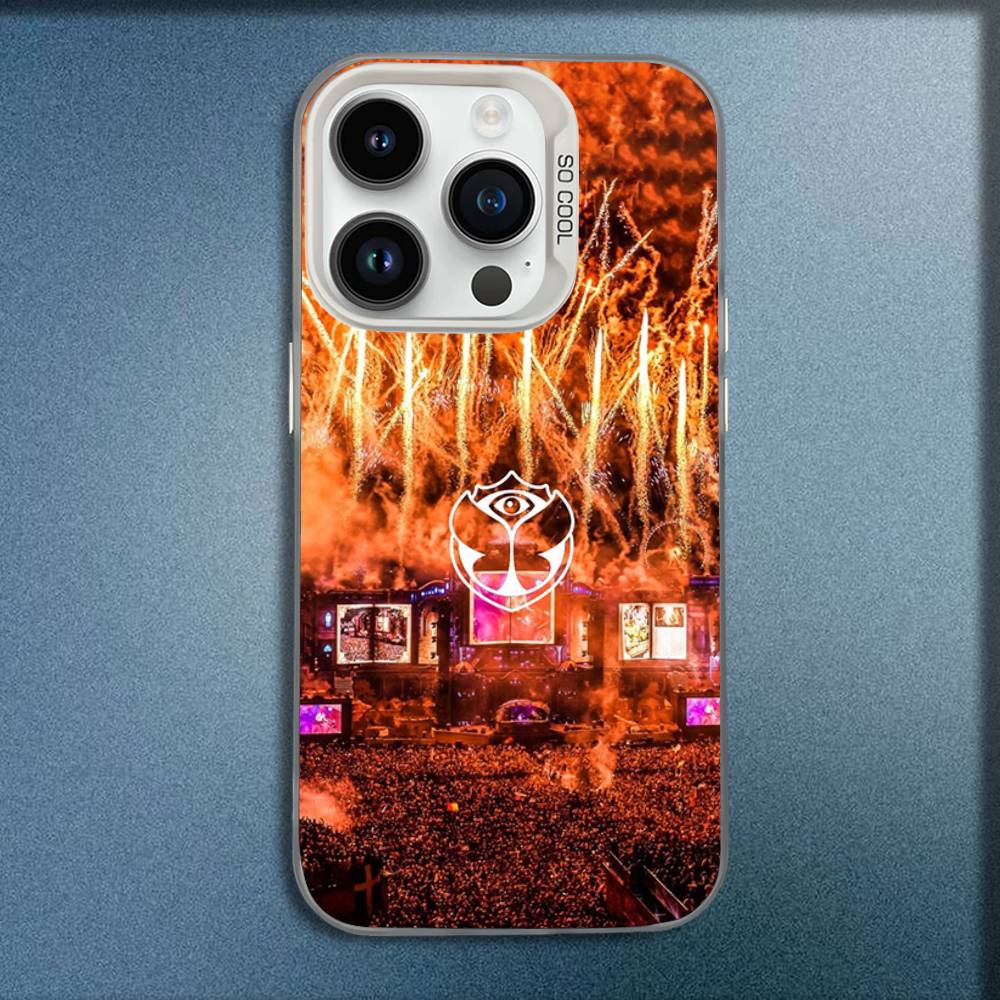 T-Tomorrowland Music Festival Phone Case For iPhone 16,15,14,13,12,11,Mini,Pro,E,MAX White Candy Matte Shockproof Cover