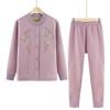 Women's Winter Fleece-Lined Cardigan and Sweater Set for Elderly