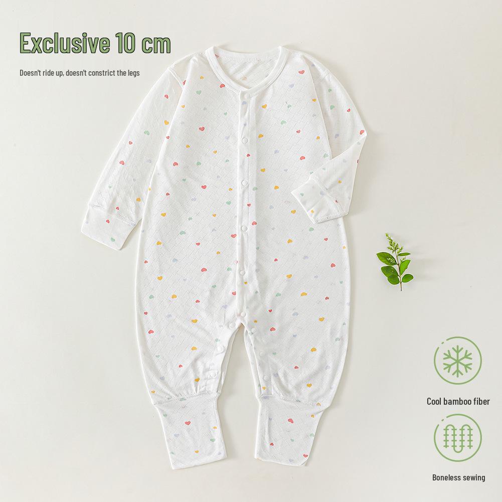 Summer Bamboo Fiber Infant & Toddler Rompers: Lightweight Unisex Baby Jumpsuit for Air Conditioning.