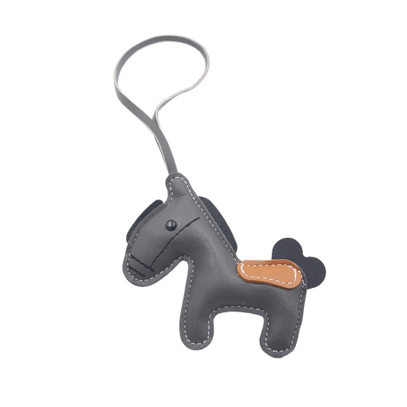 Pu Leather Tiny Horse Key Chains Cute Fashion Women Men'S Cartoon Horse Car Keyring Bag Pendant Charm New Year Jewelry Gifts