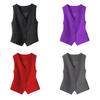 Women's Sleeveless Suit Vest Slim Fit Single Breasted Business Vest V Neck Dressy Waistcoat Open Front Work Blazer with Pockets