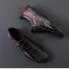 Men's Spring Slip-On Zipper Leather Color Block Casual Low-Top Shoes - Trendy British Versatile Fashion