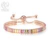 Edele 925 Sterling Zilveren Armband Ketting Luxe Kleur Kristal Hand Sieraden Voor Vrouwen Charme Bruiloft Cadeau Feest 18cm