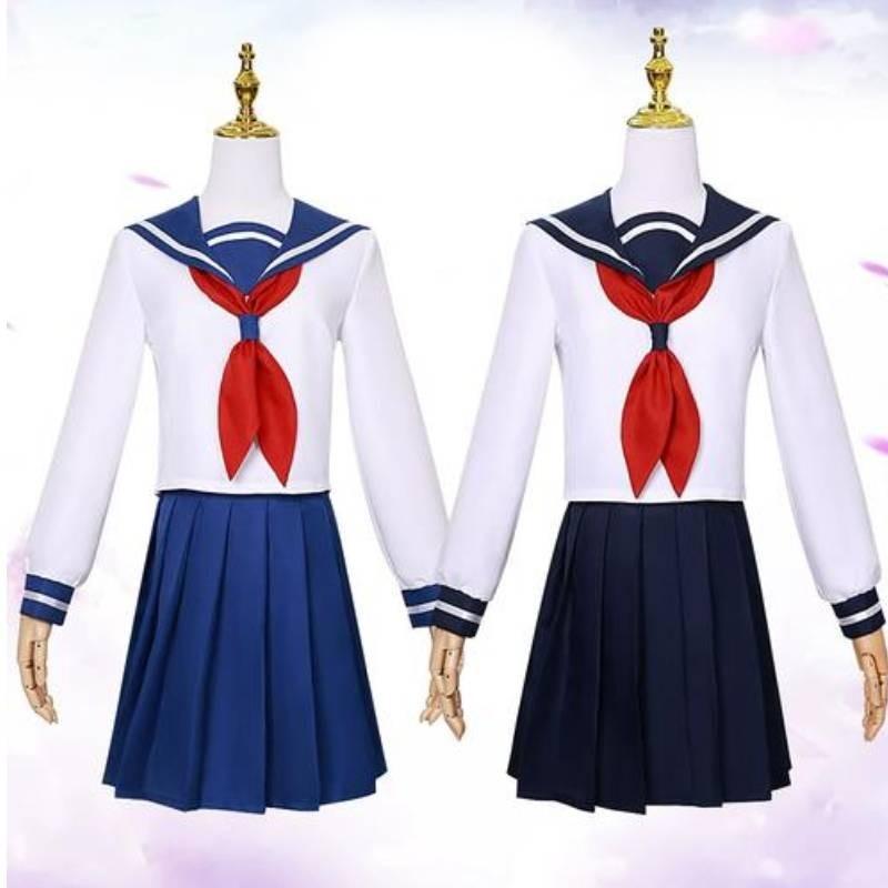 Stylish Night Sakura Rokumi Cosplay Outfit Deep Blue Polyester Fabric For Anime Lovers
