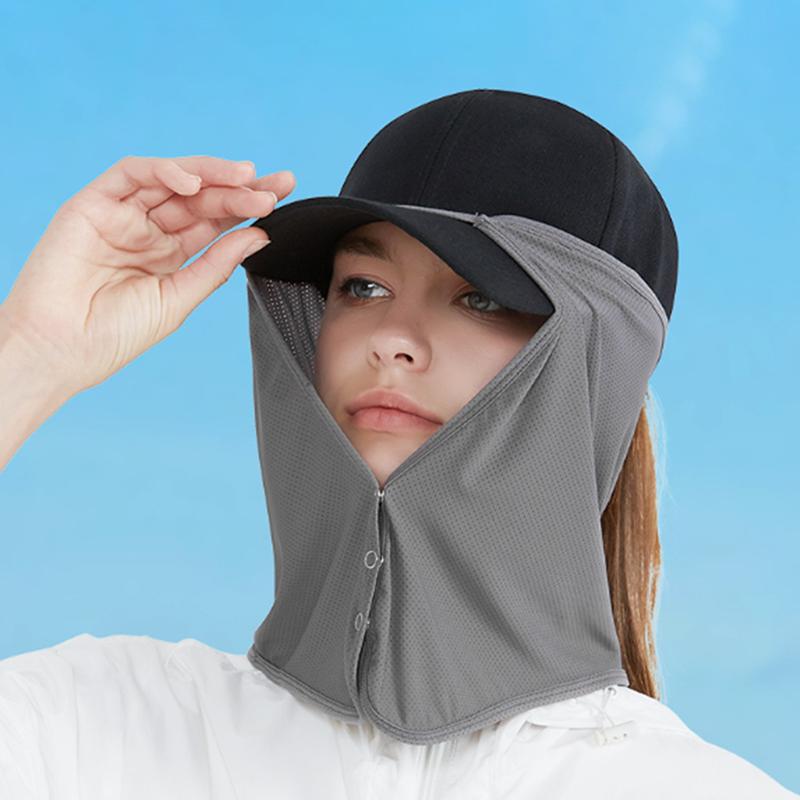 

Quick-Drying Fishing Cap Face Neck Sunshade Cap Uv Protection Visor светло-серый