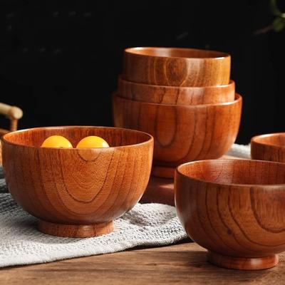 Japanese Style Food Containers Household Salad Bowls New Wooden Bowls  Tableware