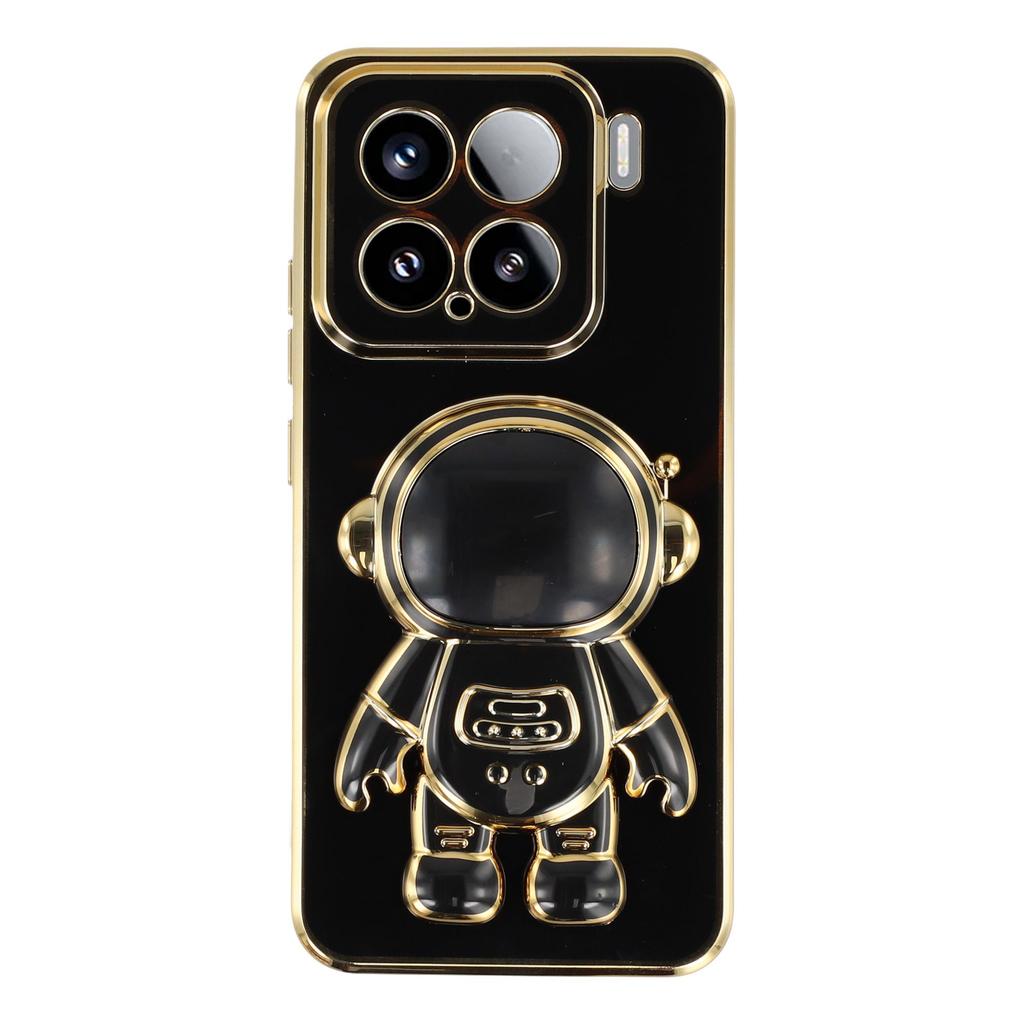 For Xiaomi 15 Case Electroplating Soft TPU Phone Cover with Astronaut Hidden Kickstand