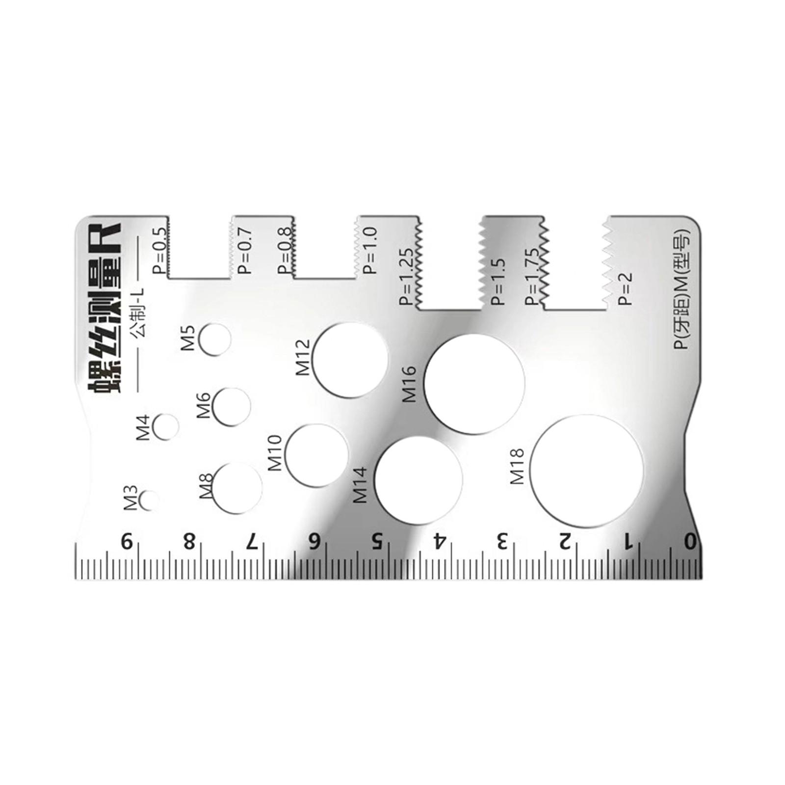 

Precision Screw Thread Gauge For Metric SAE Standards Recommends Drill Bit Tap Sizes Accurately Thread Measuring Tool