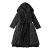 European Station black versatile down jacket women's winter new thin medium and long knee white duck down jacket