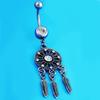 Kvinner Krystall Rhinestone Dream Catcher Body Piercing navle navle Ring Bar