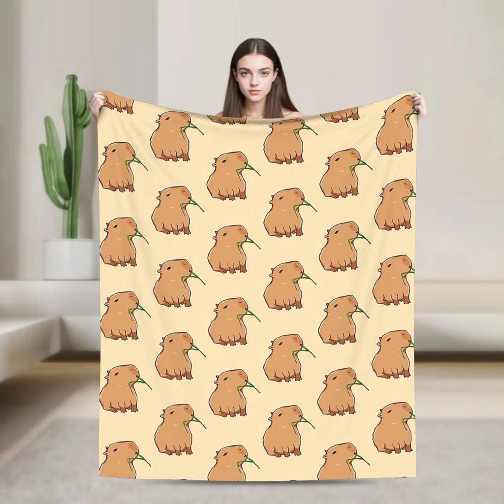 Cute Capybara Blankets Flannel Awesome Warm Throw Blanket for Coverlet Decoration