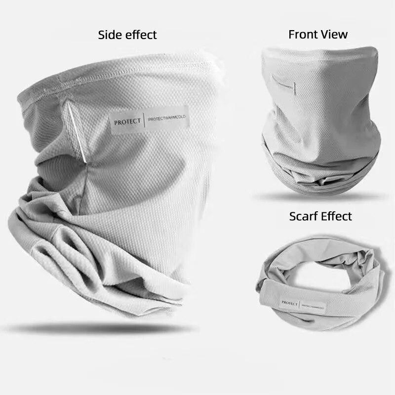 

Летняя солнцезащитная маска из ледяного шелка для мужчин и женщин, уличная велосипедная маска для лица, однотонная накидка на шею, УФ-защита, бандана, шарф для ушей One Size чёрный