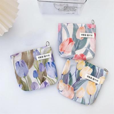 Makeup Pouch Portable Lipstick Earphone Card Organizer Bag New Fashion Sweet Floral Clutch Coin Purse Cute Mini Cosmetic Bag