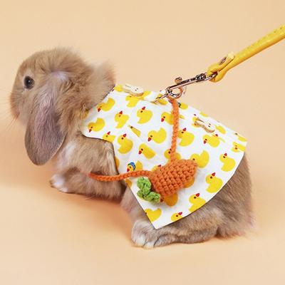 Conjunto Fofo de Coleira e Peitoral de Coelho à Prova de Fuga Roupas Fofas Colete para Passeio Bolsa de Tricô Chapéu Pequeno para Furão Porquinho-da-Índia Ouriço