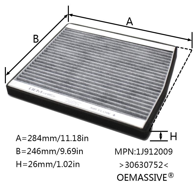 2x Car Pollen Cabin Filter Activated Carbon For Volvo C70 Convertible S60 S70 S80 V70 XC70 Cross Country XC90 30630752 9204626-7