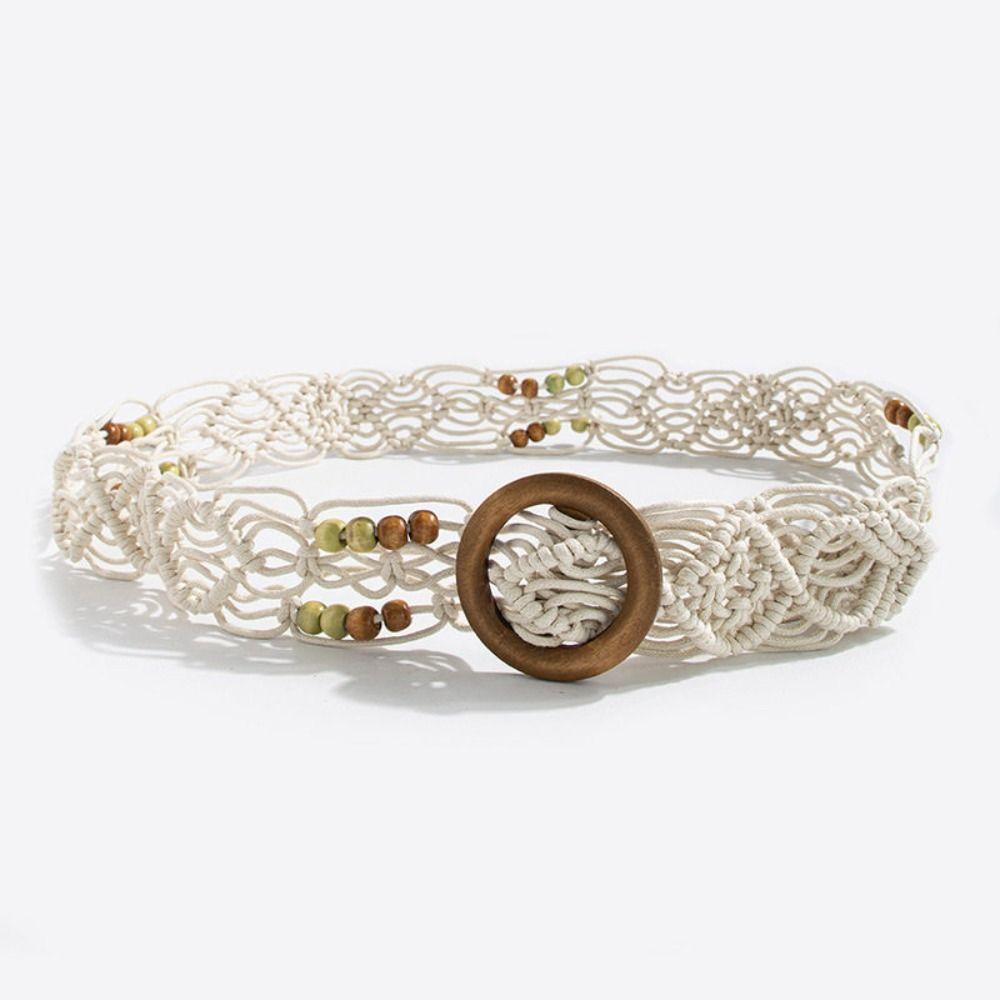 Retro Weave Belt Wax Rope Waist Rope Fashion Bohemian Style Belt  Dress Decoration