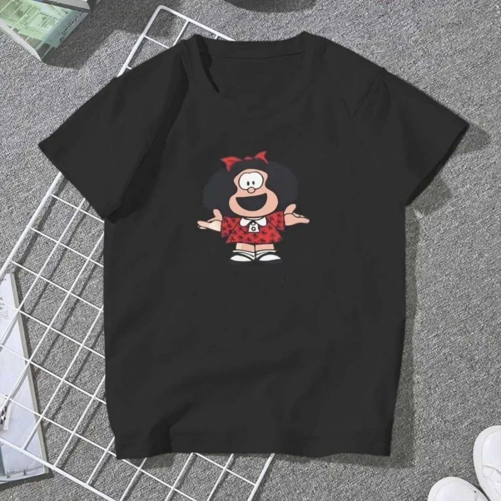 

Mafalda Cartoon Girls T Shirt Retro Female Tops Polyester Harajuku Funny Y2k Tees Ladies Tshirt XXXXXL