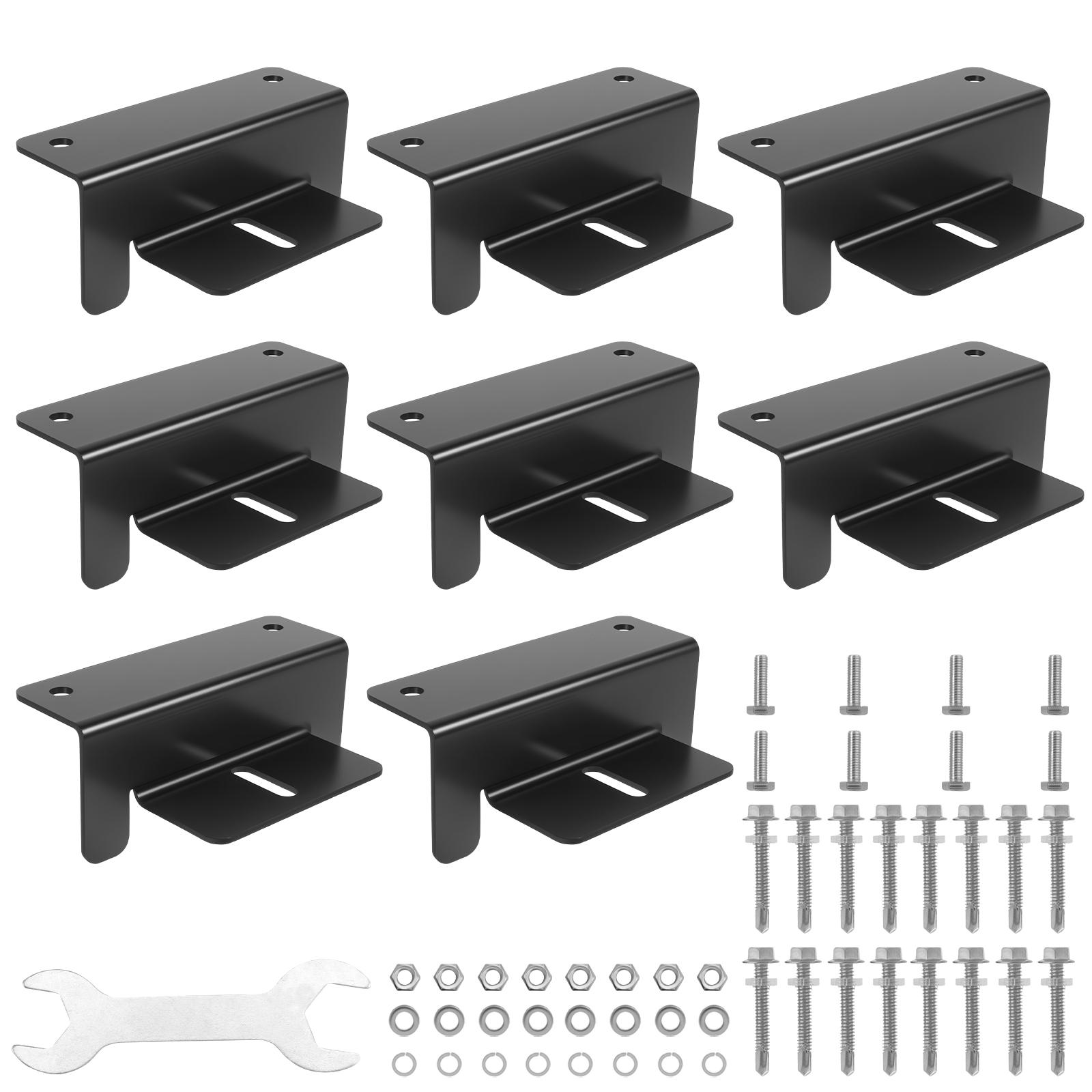 

8Pcs Solar Panel Mounting Bracket Aluminium High Strength Roof Solar Panel Z Bracket with Nuts & Screws for Motorhome Boat Wall