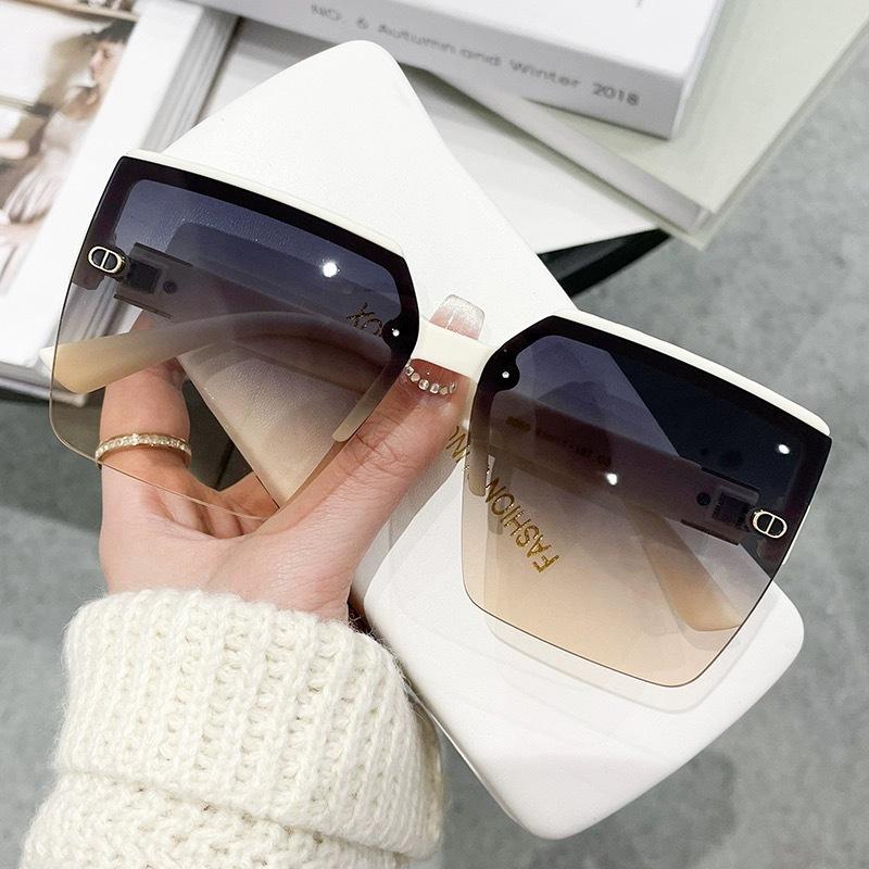 New Fashion Rimless Sunglasses Half Frame UV Protection Women High End Glasses Trendy DS 8059