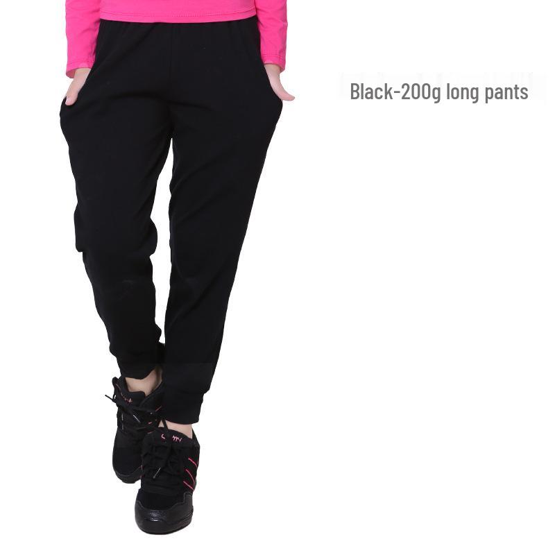 Children's Black Cotton Dance & Gymnastics Pants