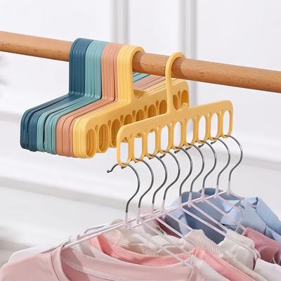 9 Arm Space-Saving Drying Rack - Clipless Gentle Fabric Hanger for Laundry Organizer for Apartment Balcony-tan