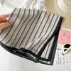 Small Fresh Literary Silk Scarf Square Scarf Plaid Headscarf 55 Cotton Square Scarf Versatile Clothing Binding Bag Decorative Scarf Scarf Scarf