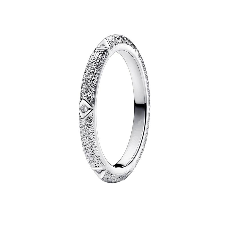 S925 silver new silver bow ring pink color black fashionable niche high-end women's jewelry