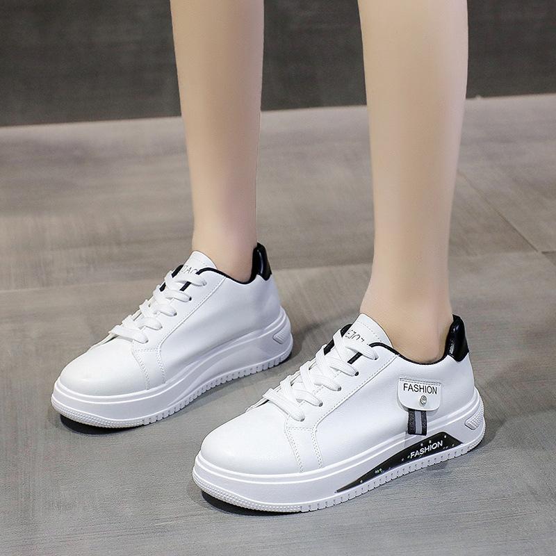 

Little white shoes women s spring fashion round head student board shoes casual flat sneakers women s shoes tide 36 білий