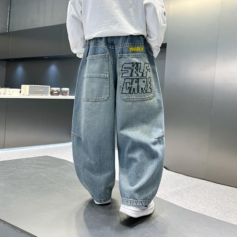 Jeans da lavoro da donna Primavera e Autunno Pantaloni dritti Ragazzi Gambe larghe